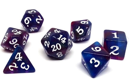 Cosmic Stardust Dice Collection - 7 Piece Set